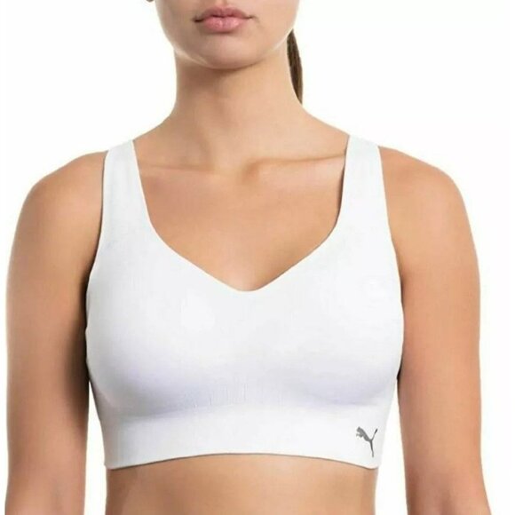 PUMA Sm 2 Pack Seamless Athletic Sports Bra Set Adjustable Cross Back Activewear - Picture 10 of 15